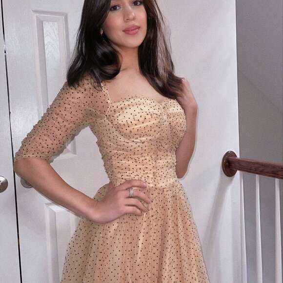 Polka Dot Tulle Midi Princess Dress - Picture 3 of 6